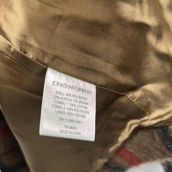 JONATHAN SIMKHAI Grace Blazer in Camel, Red, & Black - Picture 5 of 10